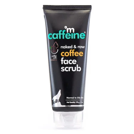 Mcaffeine Naked & Raw Coffee Face Scrub 100 gm | Coffee, Caffiene, Walnut, Argan Oil & Vitamin E | Gives fresh & Glowing Skin | Remove Tan & Blackheads | Controls Oil | Lightweight & Non-Greasy | Both Men & Women | For Normal To Oily Skin, All Skin Type