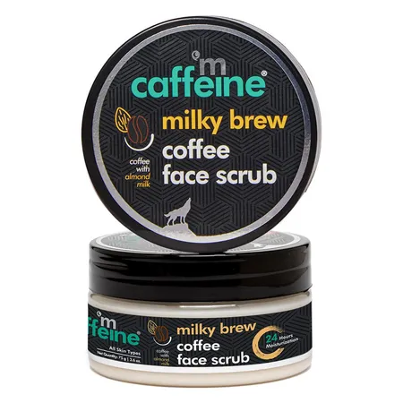 Mcaffeine Milky Brew Coffee Face Scrub 75 gm | Coffe With Almond Oil | 24hrs Of Moisturization | Gently Exfoliates | Heals Dry Skin | For Men & Women | For All Skin Type