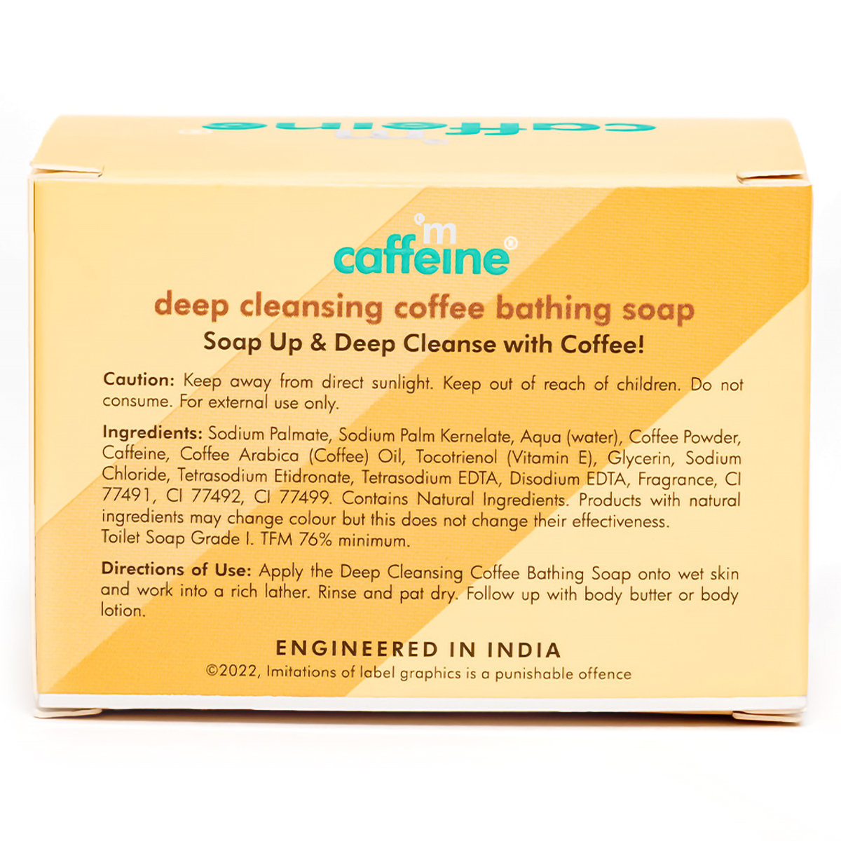 Mcaffeine Deep Cleansing Coffee Bathing Soap 75 gm | With Blend Of Coffee Oil, Caffeine & Vitamin E | Cleanses, Energies & Smoothens Skin | Natural | For All Skin Type, Pack of 1 Mcaffeine Deep Cleansing Coffee Bathing Soap 75 gm | With Blend Of Coffee Oil, Caffeine & Vitamin E | Cleanses, Energies & Smoothens Skin | Natural | For All Skin Type, Pack of 1