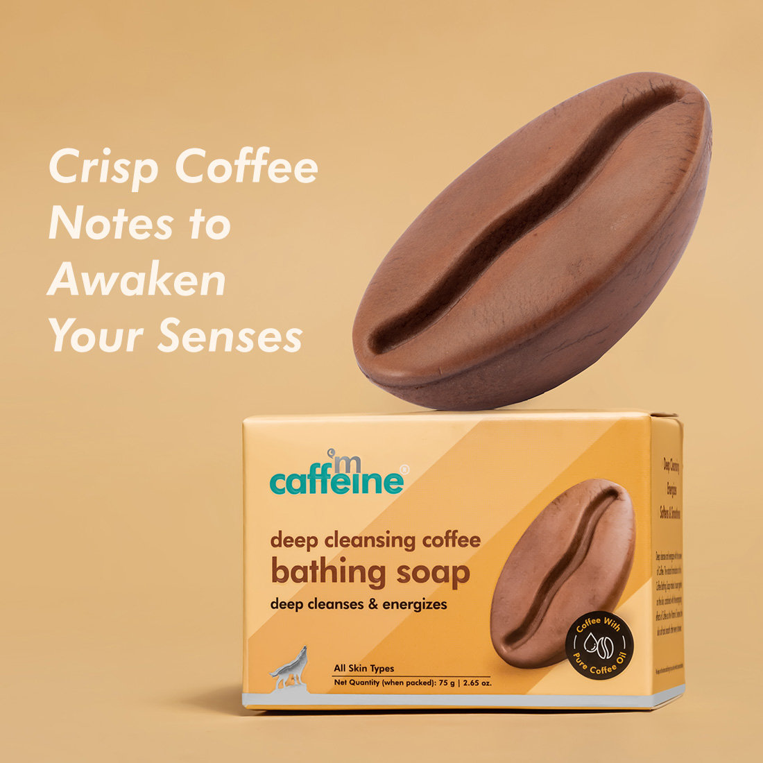 Mcaffeine Deep Cleansing Coffee Bathing Soap 75 gm | With Blend Of Coffee Oil, Caffeine & Vitamin E | Cleanses, Energies & Smoothens Skin | Natural | For All Skin Type, Pack of 1 Mcaffeine Deep Cleansing Coffee Bathing Soap 75 gm | With Blend Of Coffee Oil, Caffeine & Vitamin E | Cleanses, Energies & Smoothens Skin | Natural | For All Skin Type, Pack of 1