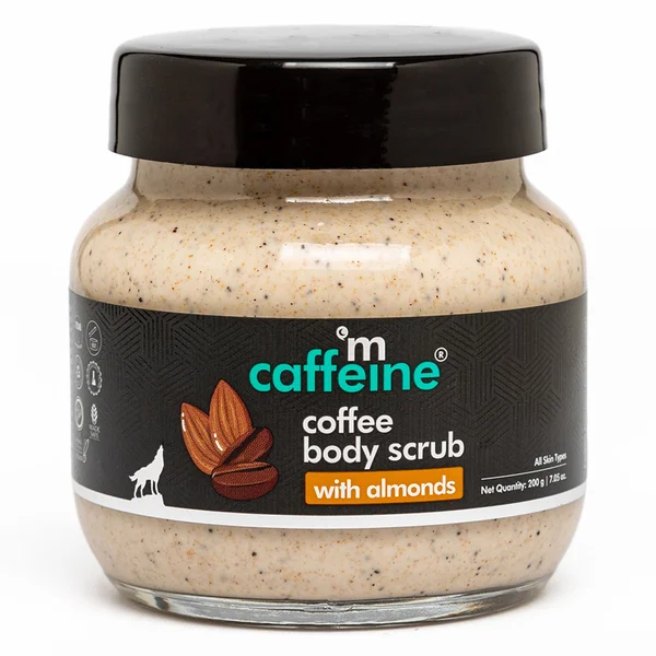 Mcaffeine Coffee Body Scrub with Almonds 200 gm | Blend of Coffee &amp; Almond | Removes Dead Skin | Tan Removal Scrub | For Smooth Skin | For All Skin Type, Pack of 1