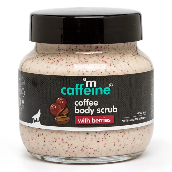 Mcaffeine Coffee Body Scrub with Berries 200 gm | Pure Arabica Coffee With Blend Of Strawberry, Raspberry &amp; Cranberry | Removes Dead Skin | Moisturises Skin | Tan Removal Scrub | For Smooth Skin | For All Skin Type, Pack of 1