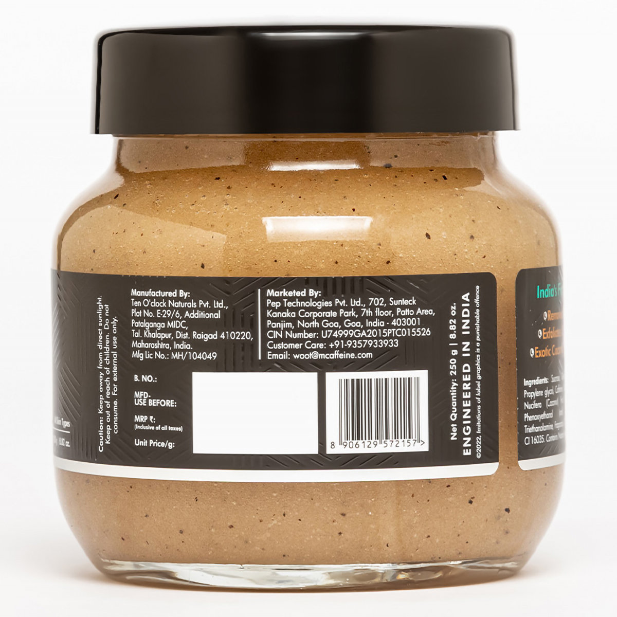 Mcaffeine Coffee Sugar Body Scrub with Coconut 250 gm | Coconut & Coffee | Gently Exfoliates & Smoothes Skin | Reduces Dead Skin, Tan & Scars | Gives Even Toned & Glowing Skin | For All Skin Type, Pack of 1 Mcaffeine Coffee Sugar Body Scrub with Coconut 250 gm | Coconut & Coffee | Gently Exfoliates & Smoothes Skin | Reduces Dead Skin, Tan & Scars | Gives Even Toned & Glowing Skin | For All Skin Type, Pack of 1