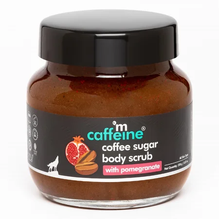 Mcaffeine Coffee Sugar Body Scrub with Pomegranate 250 gm | Blend Of Coffee & Pomegranate | Exfoliates Dead Skin | Smoothens & Even Toned Skin | For Glowing Skin | Fresh Pomegranate Coffee Aroma | For All Skin Type