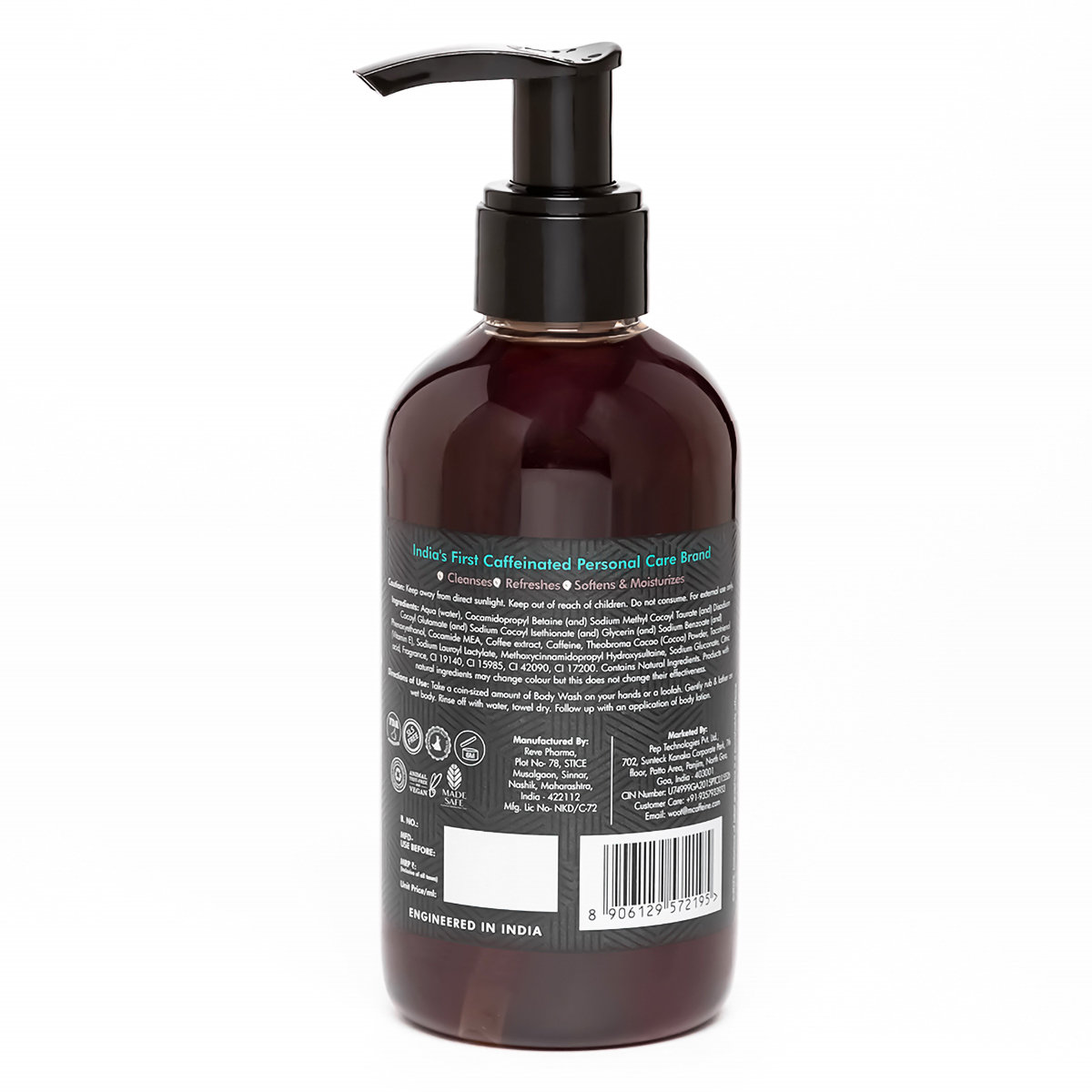 Mcaffeine Coffee Body Wash with Cocoa 200 ml | Enriched With Cocoa, Caffiene, Coffee Extract & Vitamin E | Cleanses, Moisturises, Softens & De-Tans Skin | For Men & Women | For All Skin Type, Pack of 1 Mcaffeine Coffee Body Wash with Cocoa 200 ml | Enriched With Cocoa, Caffiene, Coffee Extract & Vitamin E | Cleanses, Moisturises, Softens & De-Tans Skin | For Men & Women | For All Skin Type, Pack of 1