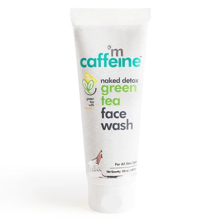 Mcaffeine Naked Detox Green Tea Face Wash 100 gm | Enriched With Green Tea, Vitamin C, Hyaluronic Acid & Caffiene | Detoxifies Skin | Removes Dirt & Impurities | For All Skin Type