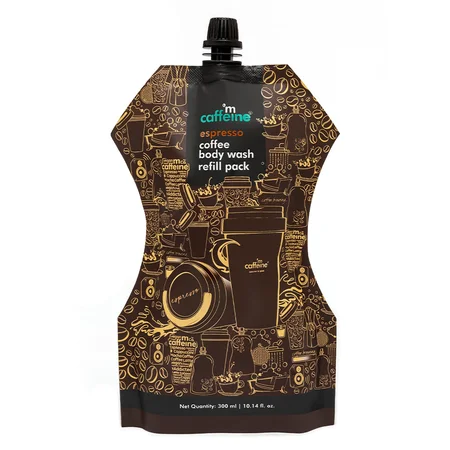 Mcaffeine Espresso Coffee Body Wash 300 ml Refill Pack | Coffee, Caffiene, Natural AHA | Exfoliates & Smoothens Skin | Even Out Skin Tone | For Men & Women | For All Skin Type