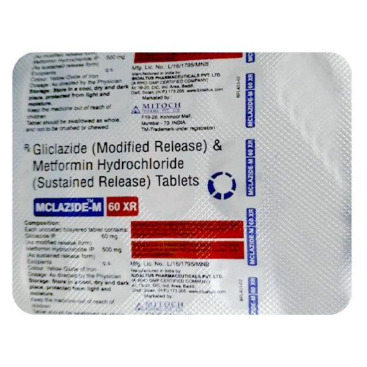 Mclazide-M 60 XR Tablet 15's, Pack of 15 TabletS Mclazide-M 60 XR Tablet 15's, Pack of 15 TabletS