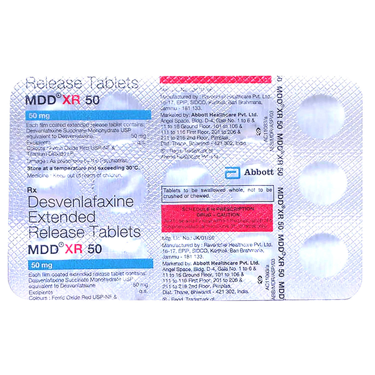 MDD XR 50 Tablet 15's, Pack of 15 TABLETS MDD XR 50 Tablet 15's, Pack of 15 TABLETS