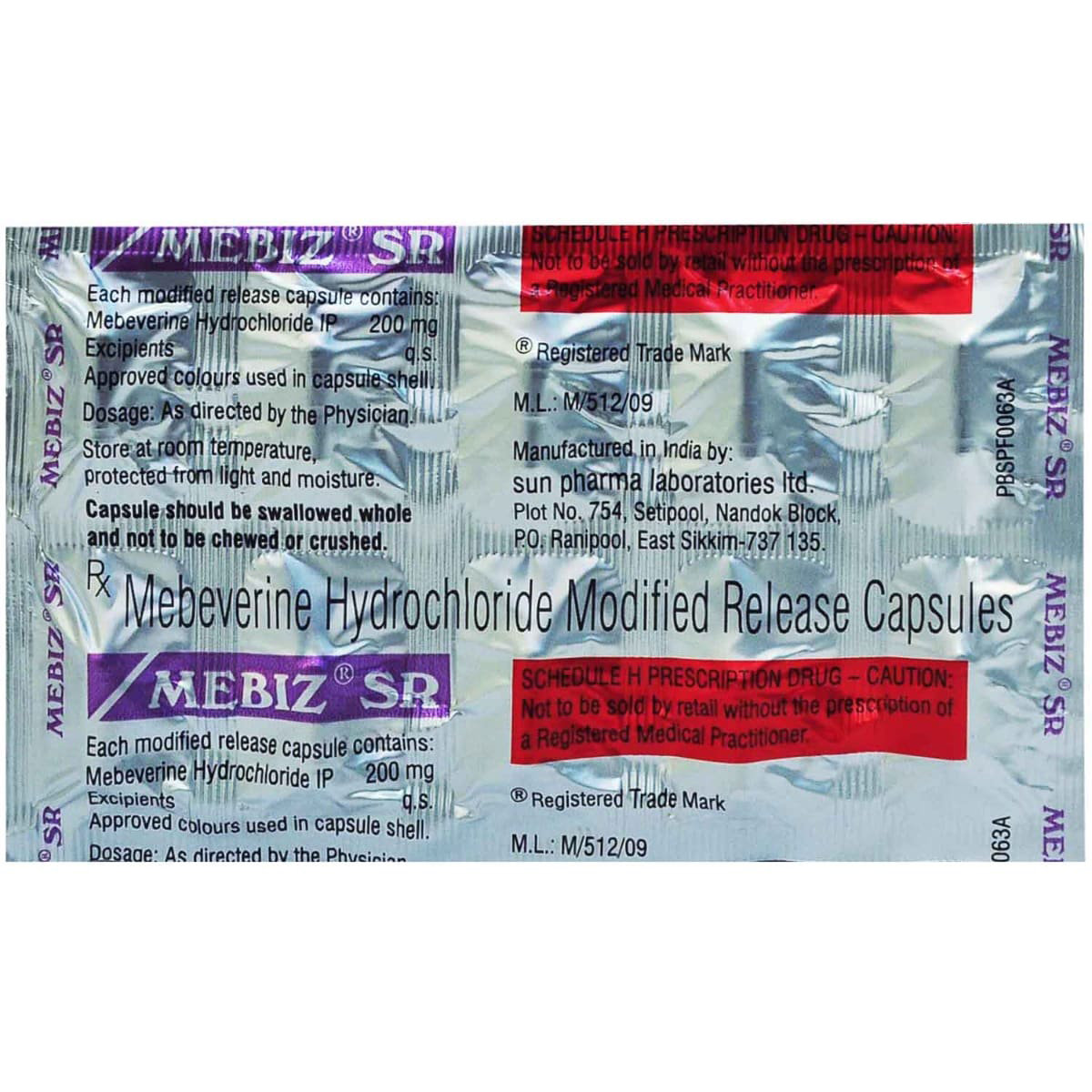 Mebiz SR Capsule 10's, Pack of 10 CAPSULES Mebiz SR Capsule 10's, Pack of 10 CAPSULES