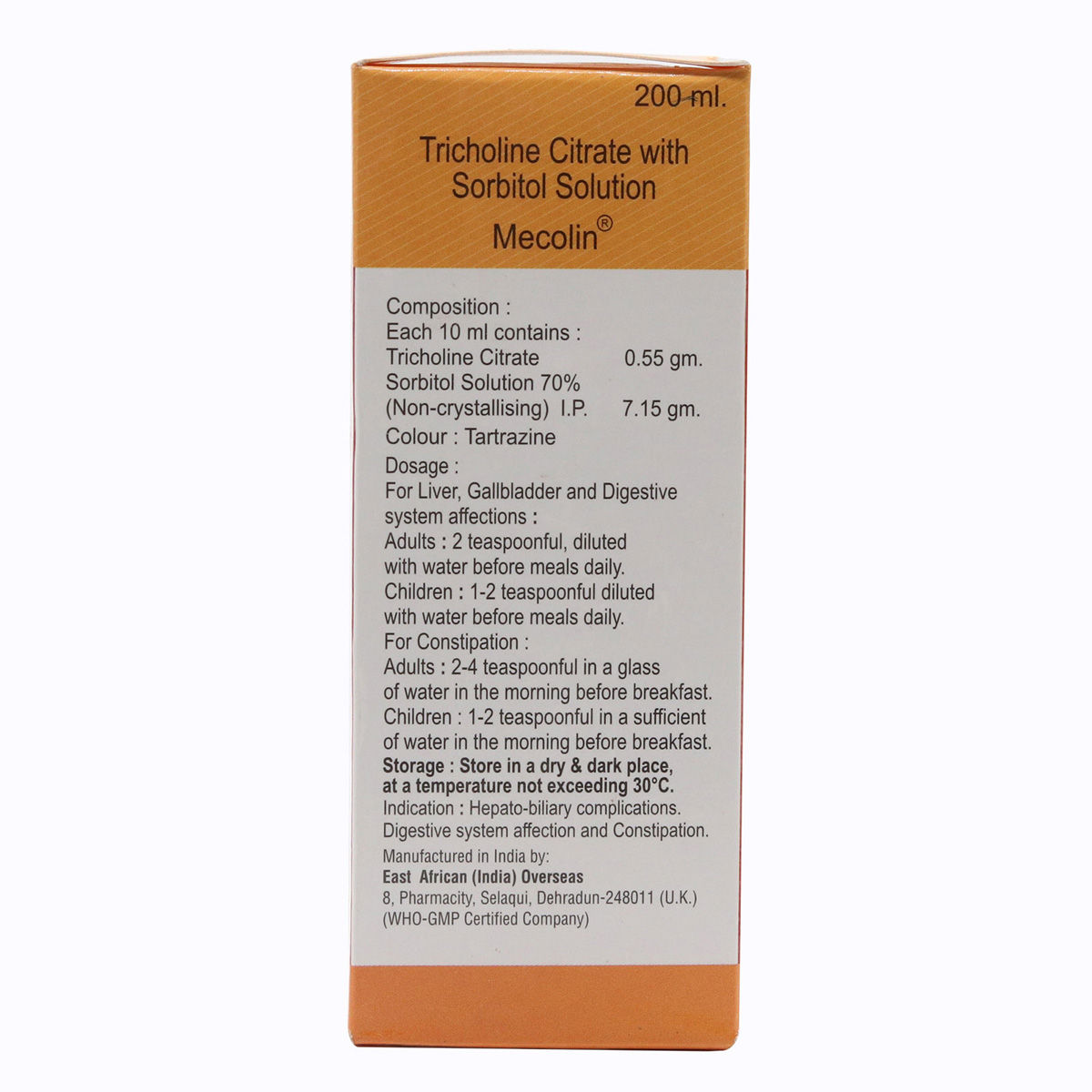 Mecolin Solution 200 Ml Price Uses Side Effects Composition Apollo