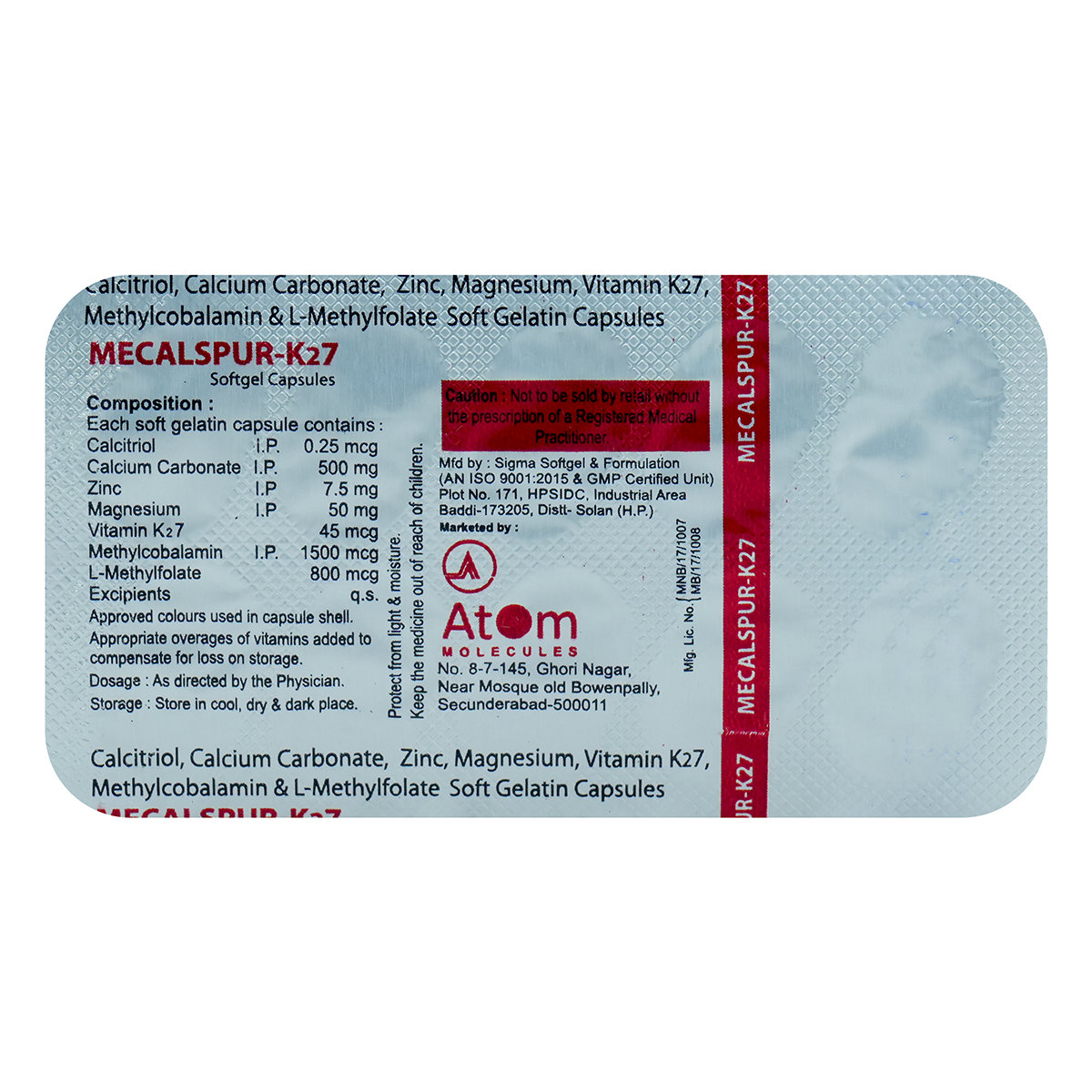 Mecalspur-K27 Softgel Capsule 10's, Pack of 10 Mecalspur-K27 Softgel Capsule 10's, Pack of 10