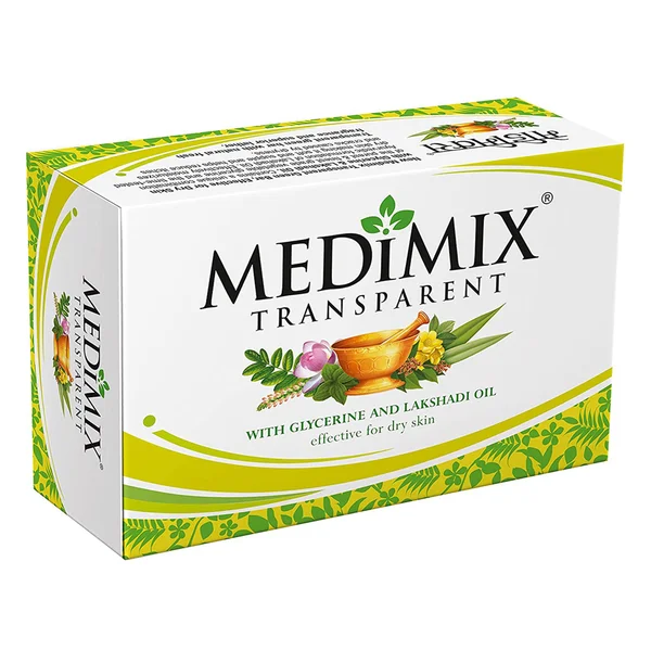 Medimix Transparent Soap 125 gm | With Natural Glycerin &amp; Lakshadi Oil | Moisturises | For Dry Skin, Pack of 1