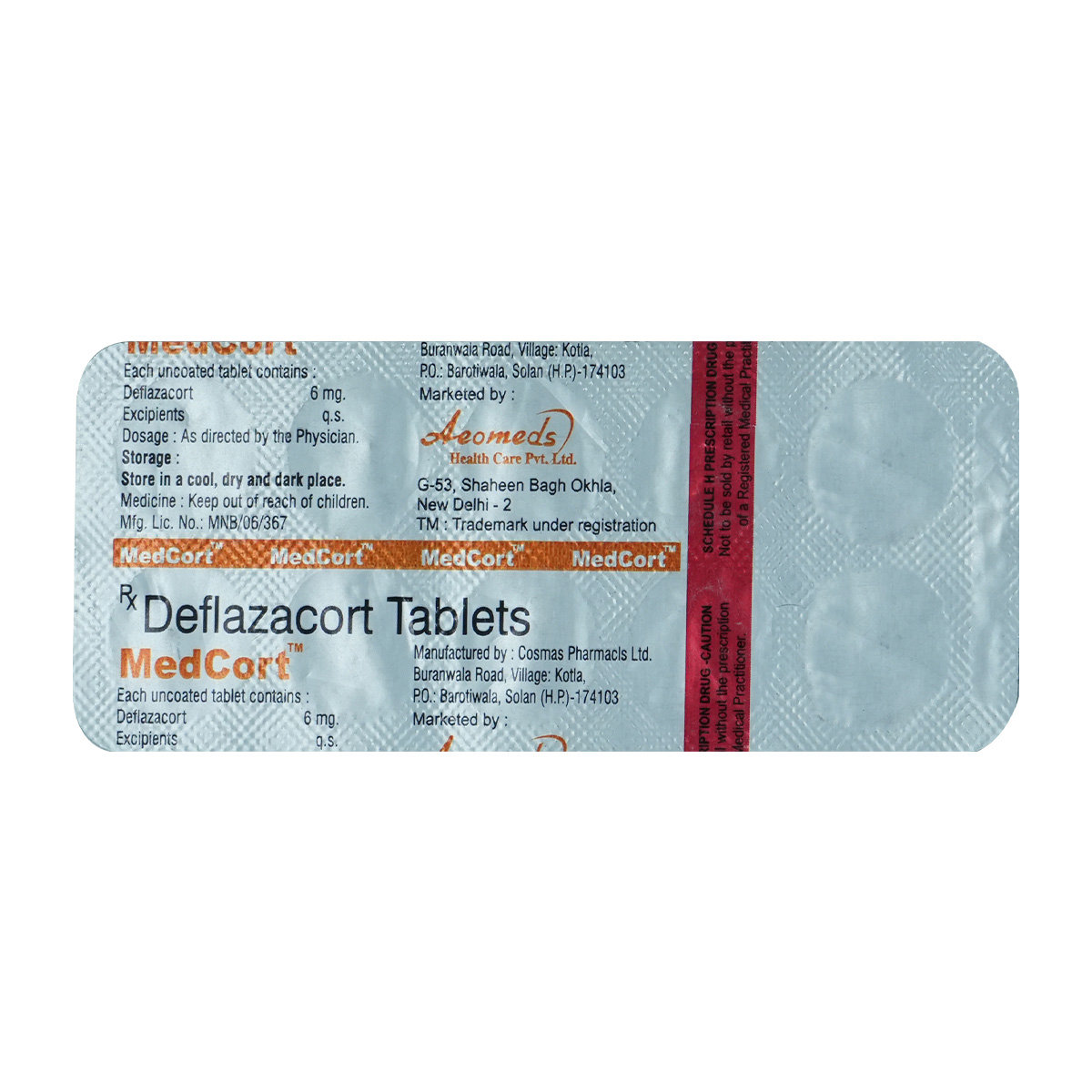 Medcort Tablet 10's, Pack of 10 TABLETS Medcort Tablet 10's, Pack of 10 TABLETS