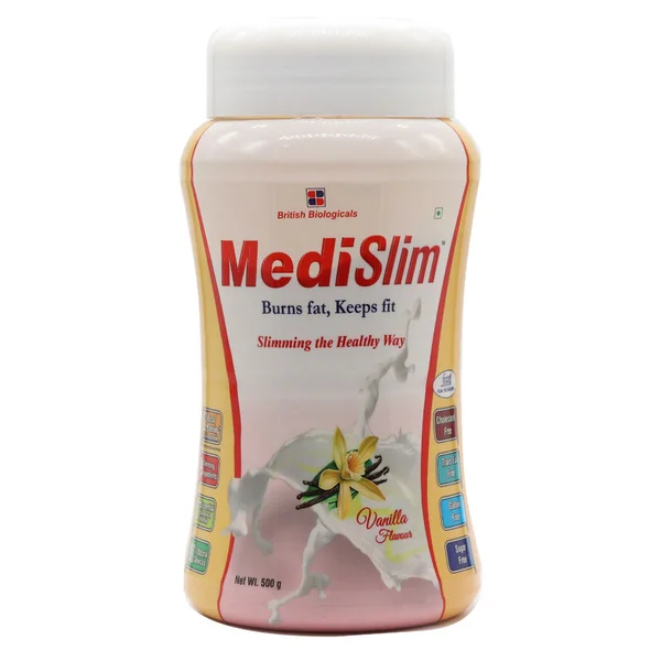 Medislim Vanilla Flavour Powder, 500 gm, Pack of 1