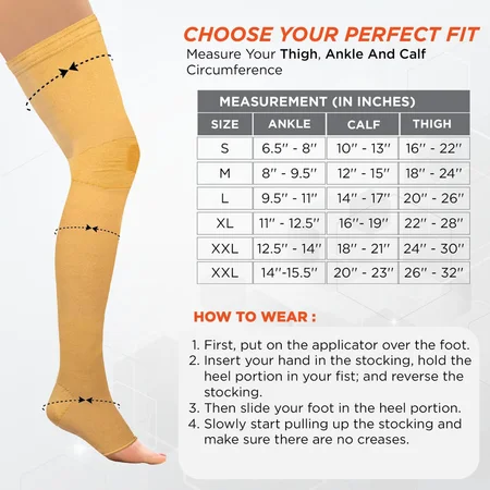 Vissco Medical Compression Stockings Below Knee Large, 1 Count