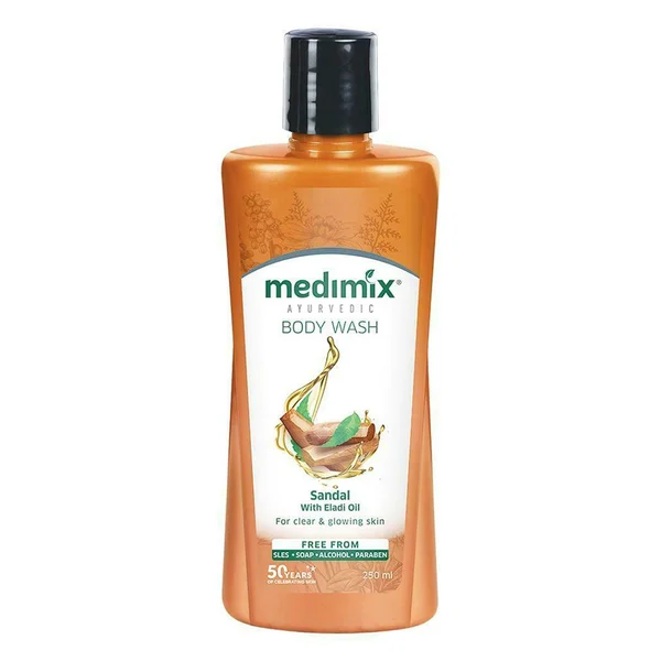 Medimix Sandal Body Wash 250 ml | With Eladi Oil | Reduces Suntan | Prevent Body Odour | For Clear &amp; Glowing Skin, Pack of 1