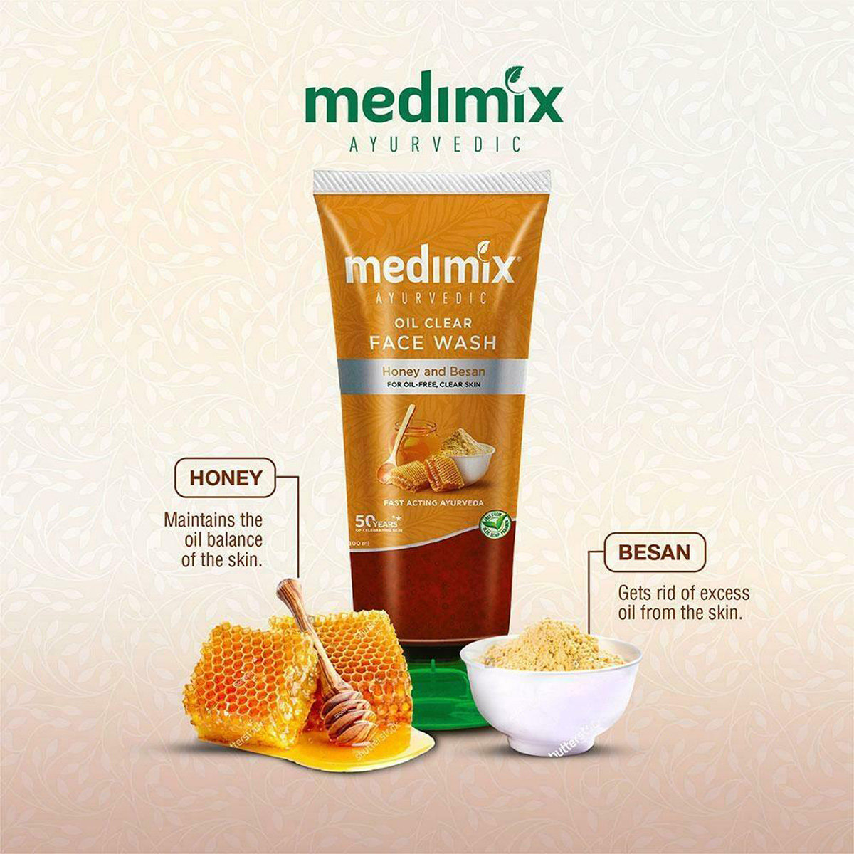 Medimex Oil Clear Face Wash 100 ml | Honey & Besan | Cleasnes & Reduces Excess Oil | For Oil Free, Clear Skin, Pack of 1 Medimex Oil Clear Face Wash 100 ml | Honey & Besan | Cleasnes & Reduces Excess Oil | For Oil Free, Clear Skin, Pack of 1