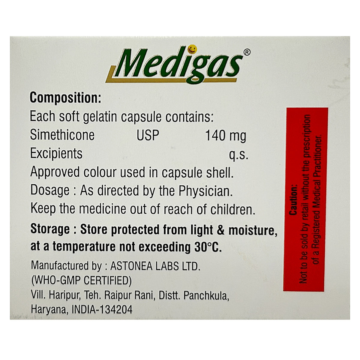 Medigas Softgel Capsule 15's, Pack of 15 CAPSULES Medigas Softgel Capsule 15's, Pack of 15 CAPSULES