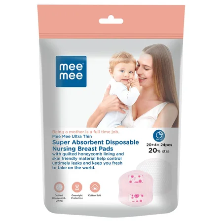 Mee Mee Ultra Thin Super Absorbent Disposable Maternity Nursing Breast Pads, 24 Count