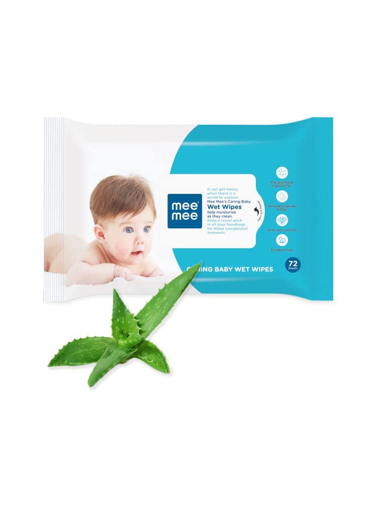 Buy Mee Mee Caring Baby Wet Wipes With Aloe Vera Extract, 72 Count Online