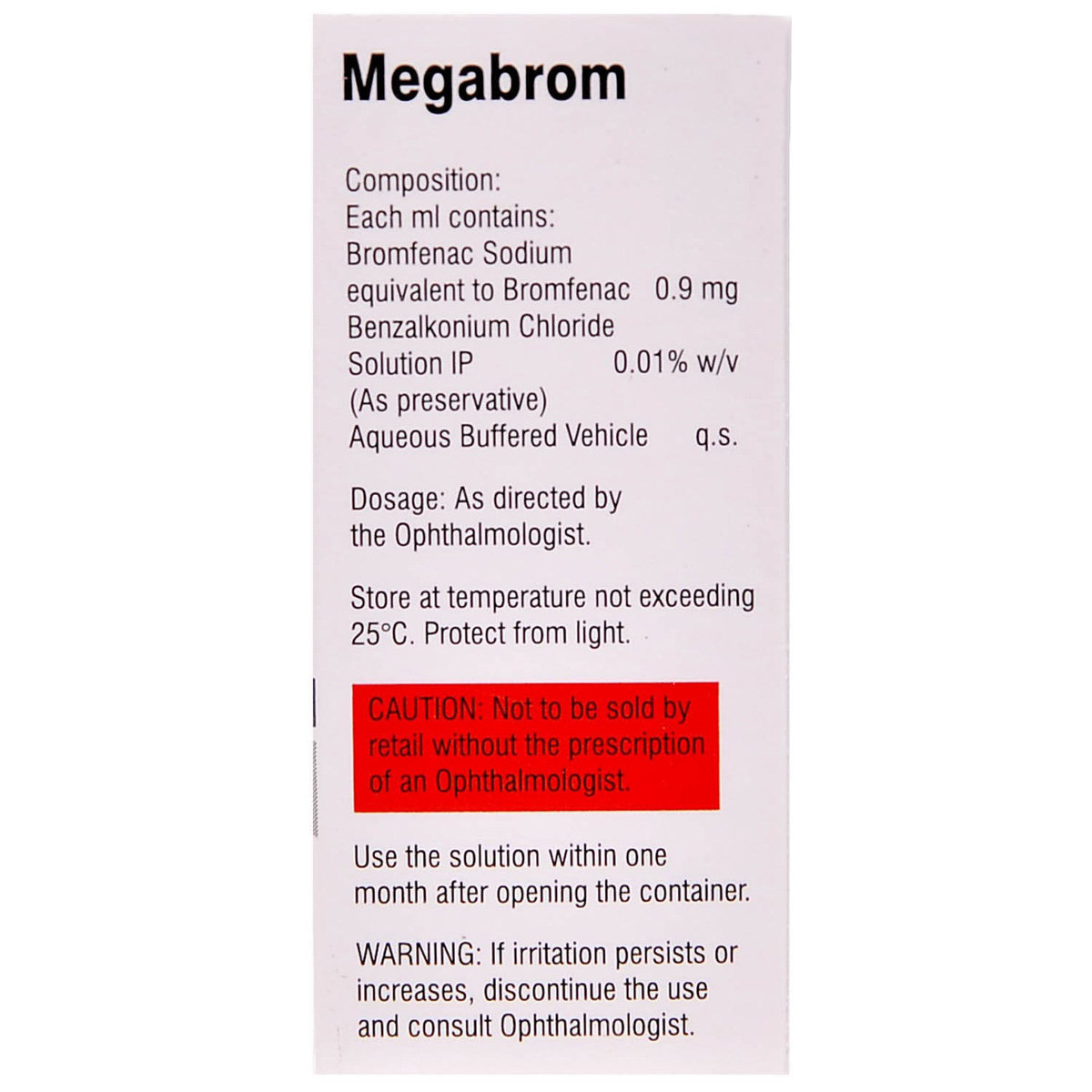 Megabrom Eye Drops 5 ml, Pack of 1 EYE DROPS Megabrom Eye Drops 5 ml, Pack of 1 EYE DROPS