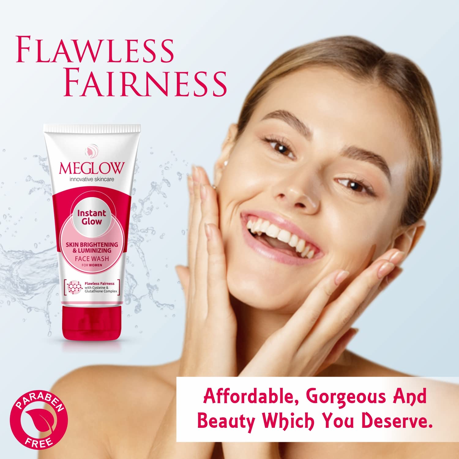 Meglow Instant Glow Skin Brightening & Luminizing Face Wash 70 gm | With Cysteine & Glutathione Complex | Gives Flawless Fairness | Removes Dirt, Pollutants & Tan | For Women | For All Skin Type, Pack of 1 Meglow Instant Glow Skin Brightening & Luminizing Face Wash 70 gm | With Cysteine & Glutathione Complex | Gives Flawless Fairness | Removes Dirt, Pollutants & Tan | For Women | For All Skin Type, Pack of 1