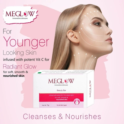 Meglow Beauty Bar, 75 gm, Pack of 1