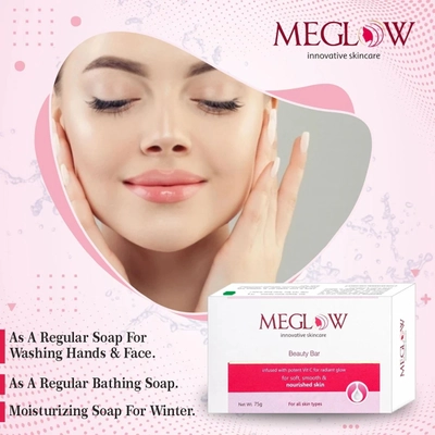 Meglow Beauty Bar, 75 gm, Pack of 1