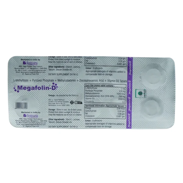 Megafolin D Tablet 10's, Pack of 10