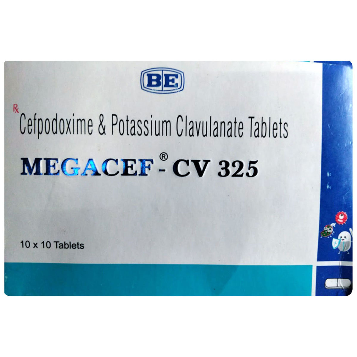 Megacef-CV 325 Tablet 10's, Pack of 10 TABLETS Megacef-CV 325 Tablet 10's, Pack of 10 TABLETS
