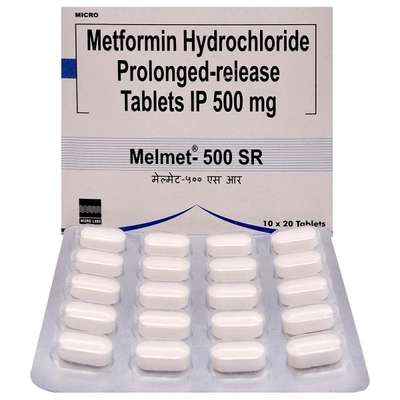 Melmet-500 SR Tablet 20's, Pack of 20 TABLETS