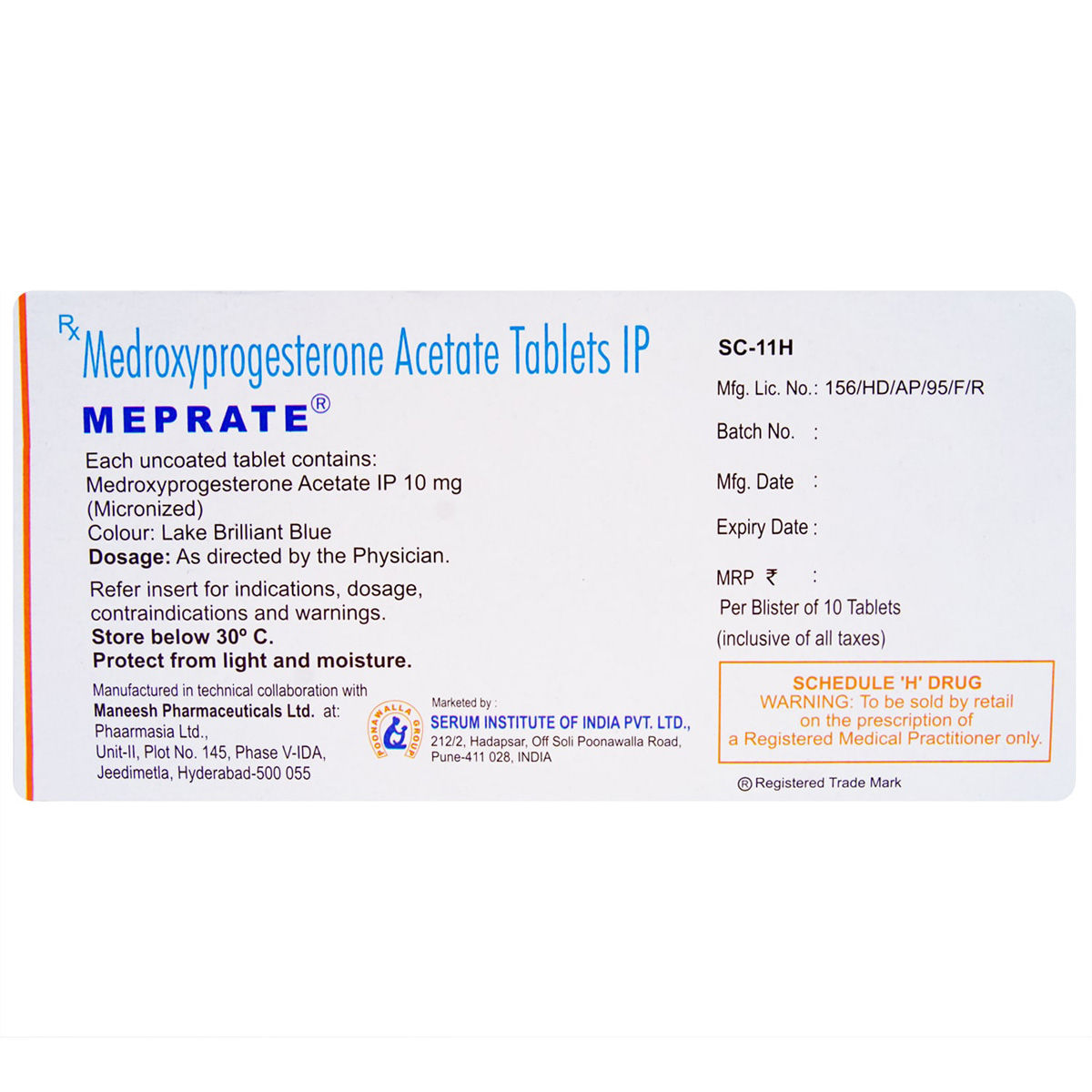 Buy Meprate Tablet 10's Online