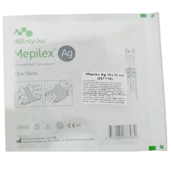 Mepilex Border Ag 10X10Cm(Molnlycke), Pack of 1