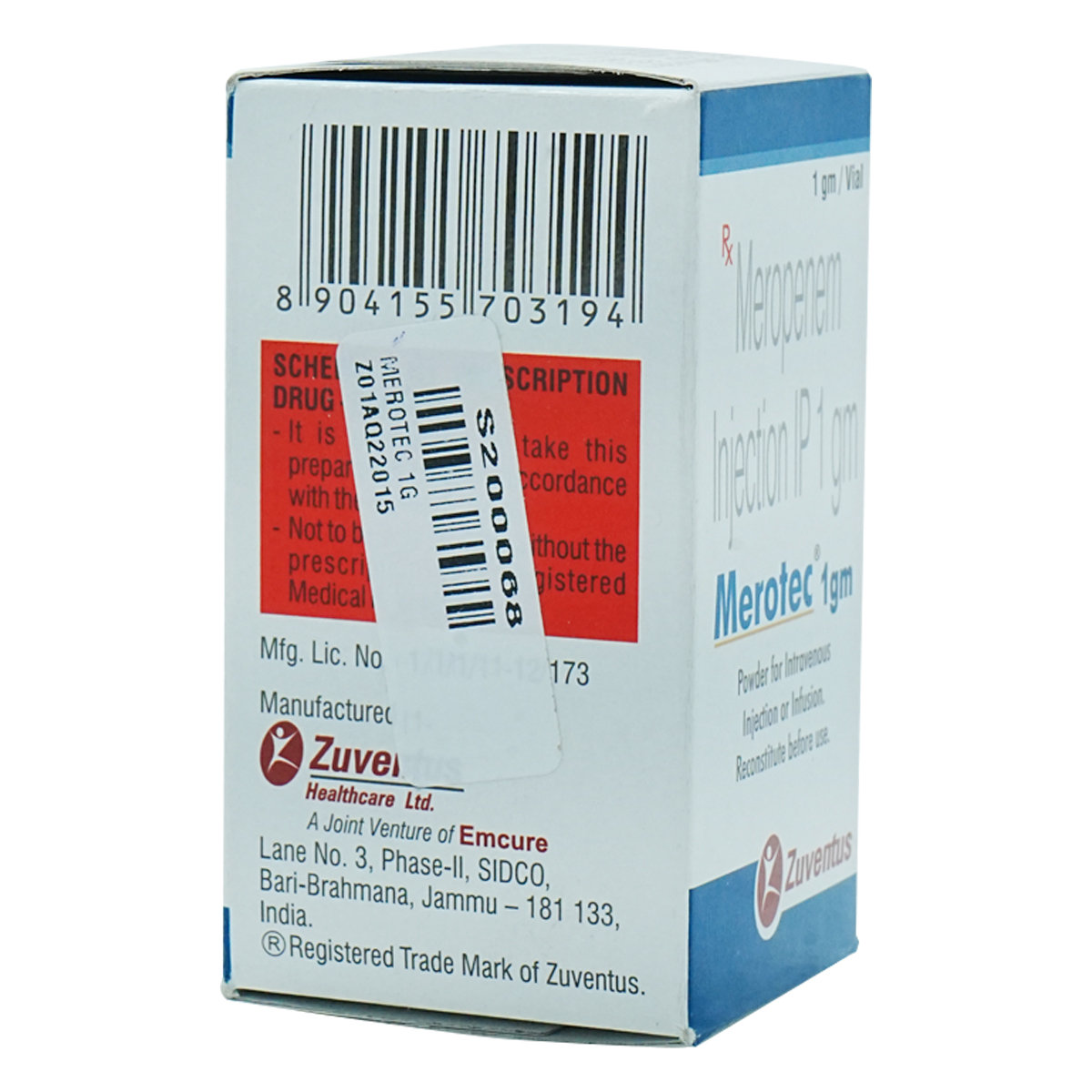 Merotec 1 gm Injection 1's, Pack of 1 INJECTION Merotec 1 gm Injection 1's, Pack of 1 INJECTION