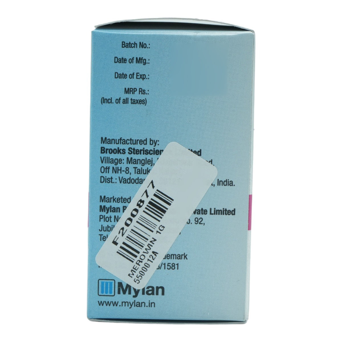 Merowin 1000 mg Injection 1's, Pack of 1 Injection Merowin 1000 mg Injection 1's, Pack of 1 Injection