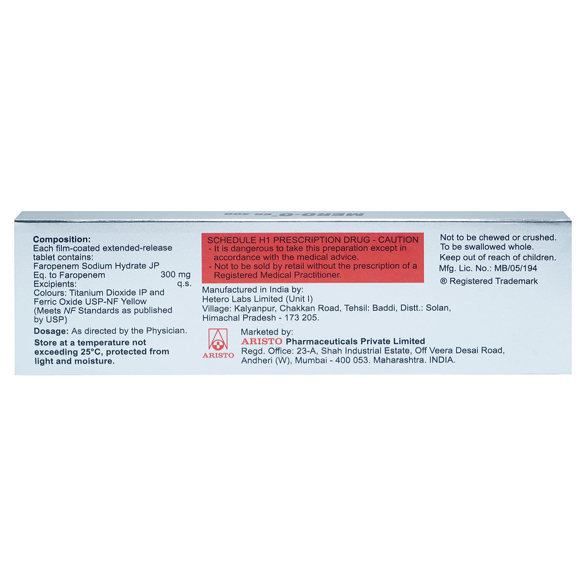 Mero-O ER 300 Tablet 10's, Pack of 10 TabletS Mero-O ER 300 Tablet 10's, Pack of 10 TabletS