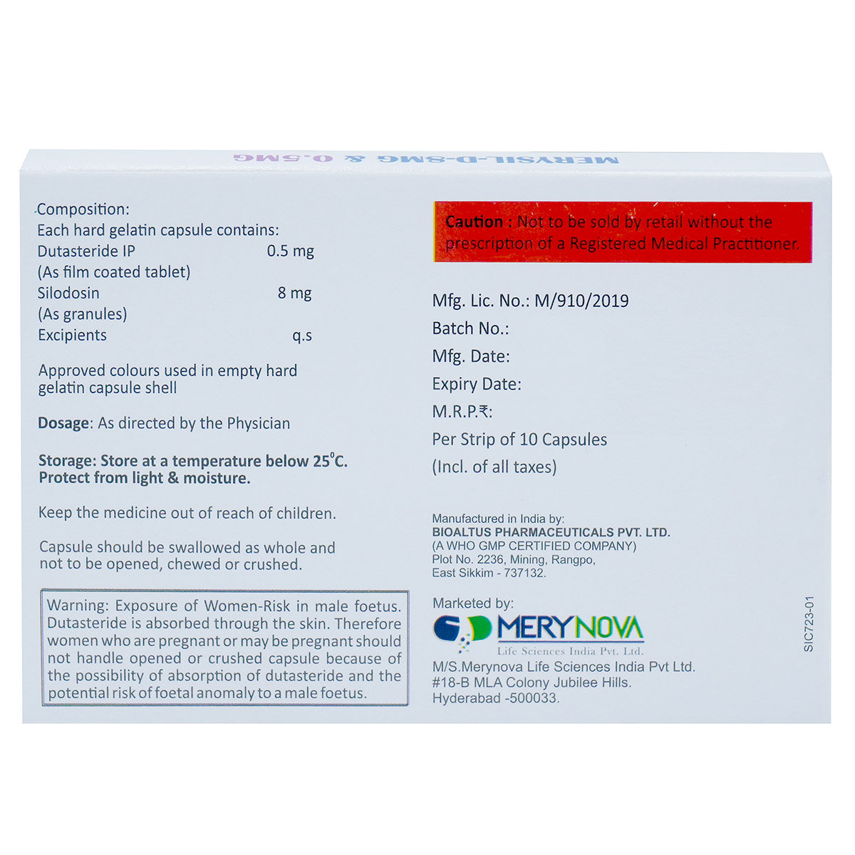 Merysil-D-8 mg & 0.5 mg Capsule 10's, Pack of 10 Merysil-D-8 mg & 0.5 mg Capsule 10's, Pack of 10