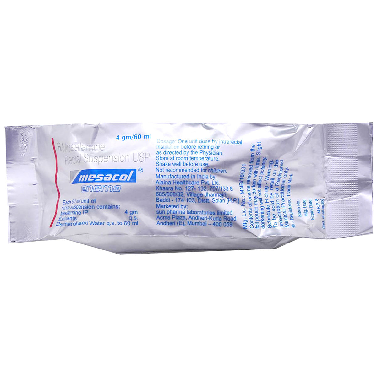 Mesacol Enema 60 ml Price, Uses, Side Effects, Composition - Apollo ...