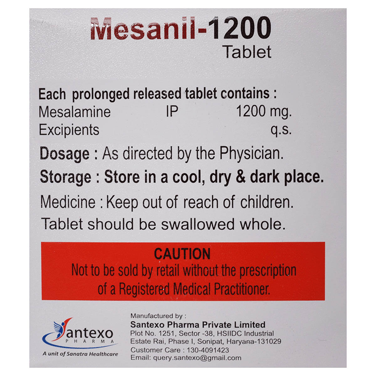 Mesanil-1200 Tablet 10's, Pack of 10 TabletS Mesanil-1200 Tablet 10's, Pack of 10 TabletS
