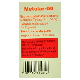 Metolar-50 Tablet 15's, Pack of 15 TABLETS