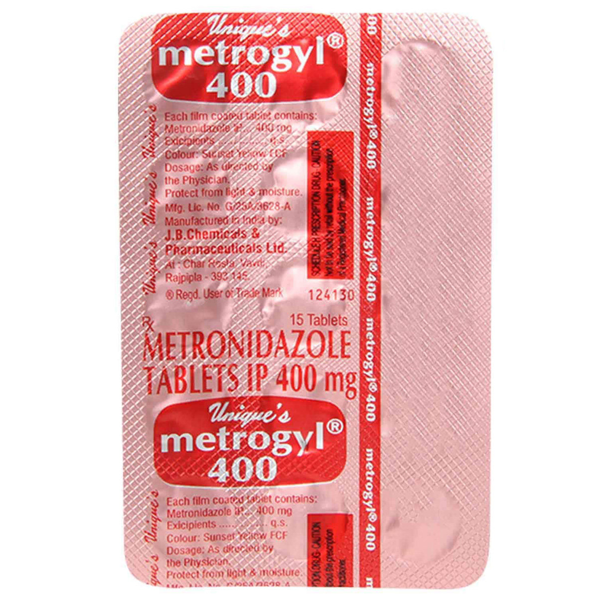 Metrogyl 400 Tablet 15's, Pack of 15 TABLETS Metrogyl 400 Tablet 15's, Pack of 15 TABLETS