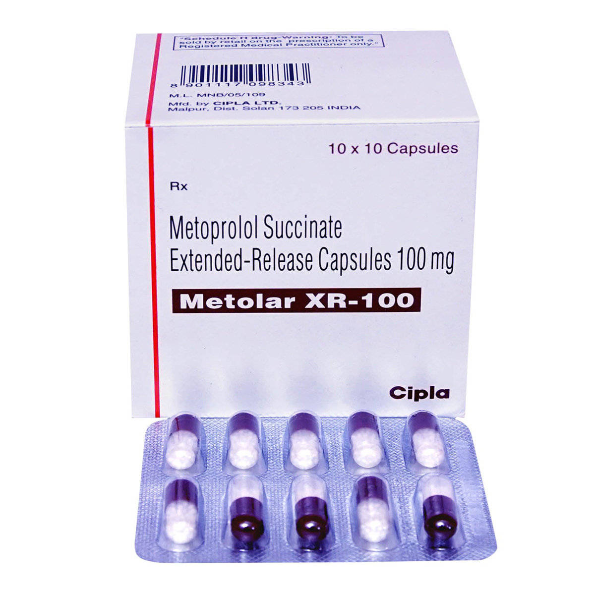 Metolar-XR 100 Capsule 10's, Pack of 10 CAPSULES Metolar-XR 100 Capsule 10's, Pack of 10 CAPSULES