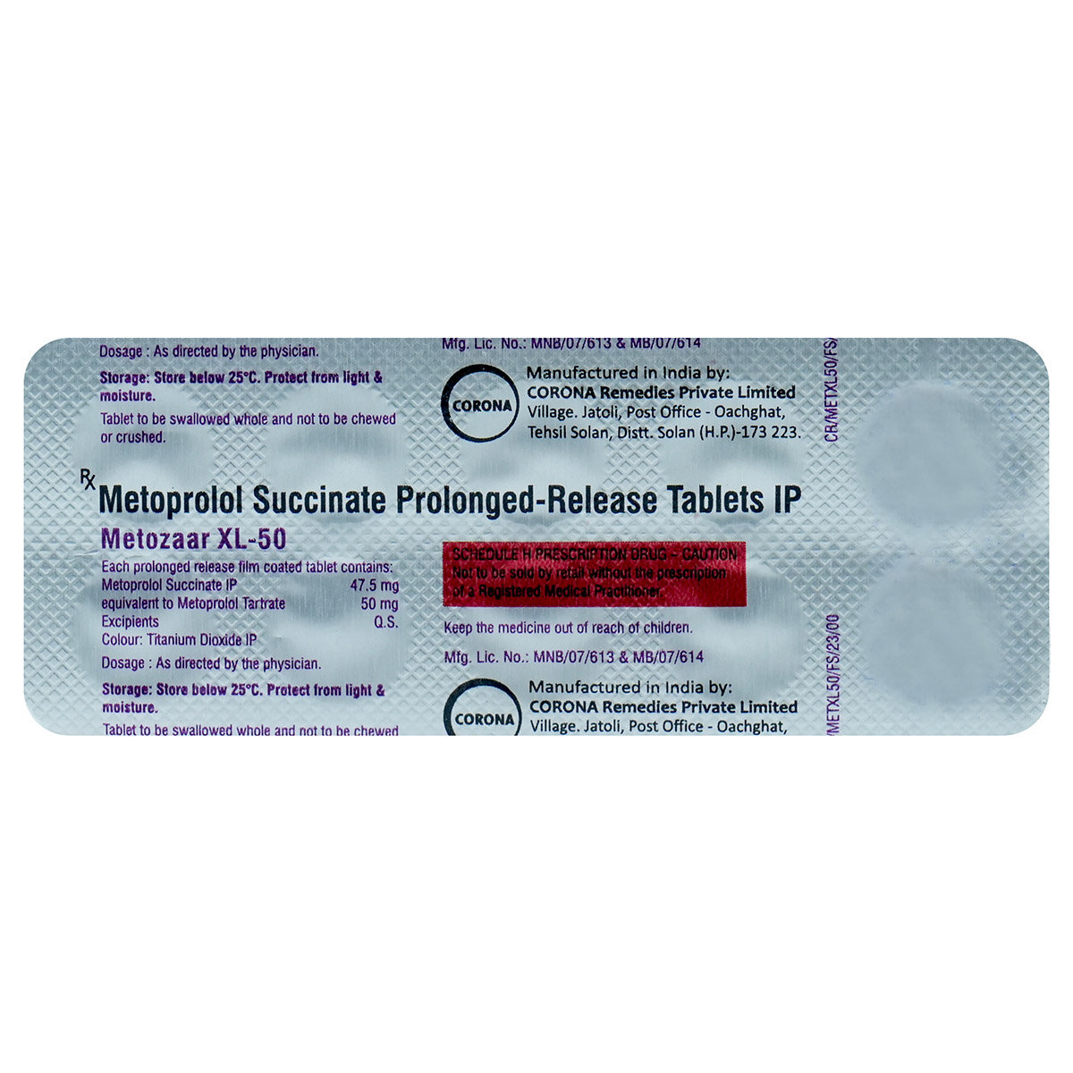 Metozaar Xl 50mg Tablet 10's, Pack of 10 TABLETS Metozaar Xl 50mg Tablet 10's, Pack of 10 TABLETS