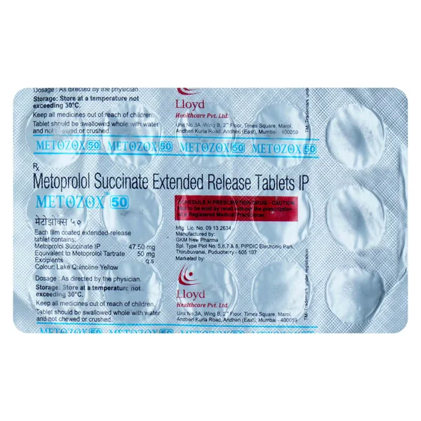 Metozox 50 Tablet 15's, Pack of 15 TABLETS