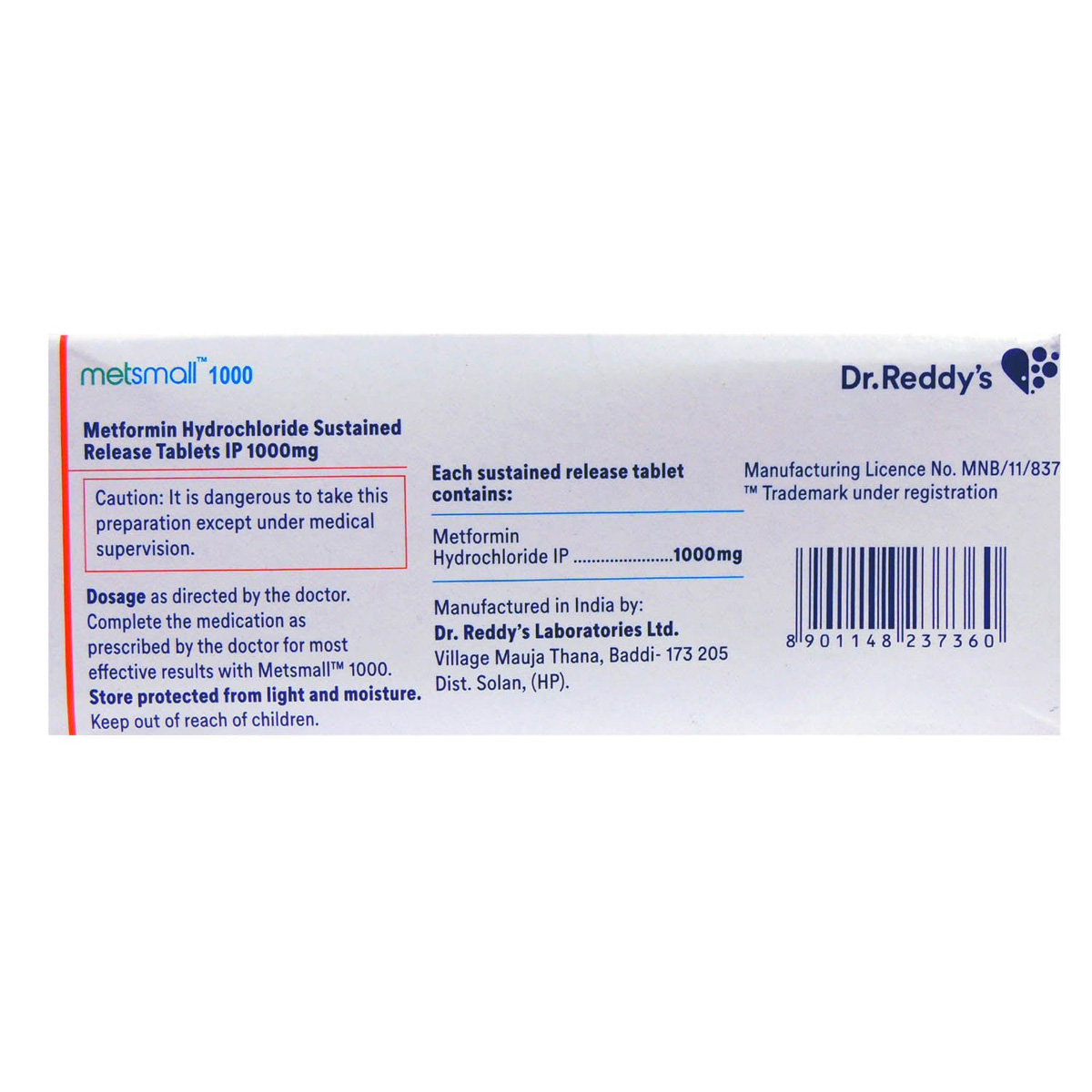 Metsmall 1000 Tablet 14's, Pack of 14 TABLETS Metsmall 1000 Tablet 14's, Pack of 14 TABLETS