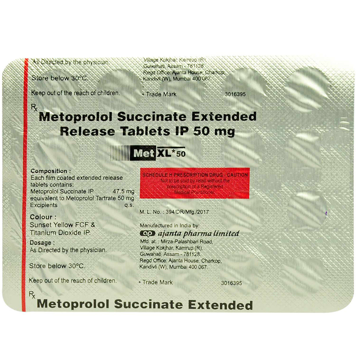 Met XL 50 Tablet 20's, Pack of 20 TABLETS Met XL 50 Tablet 20's, Pack of 20 TABLETS