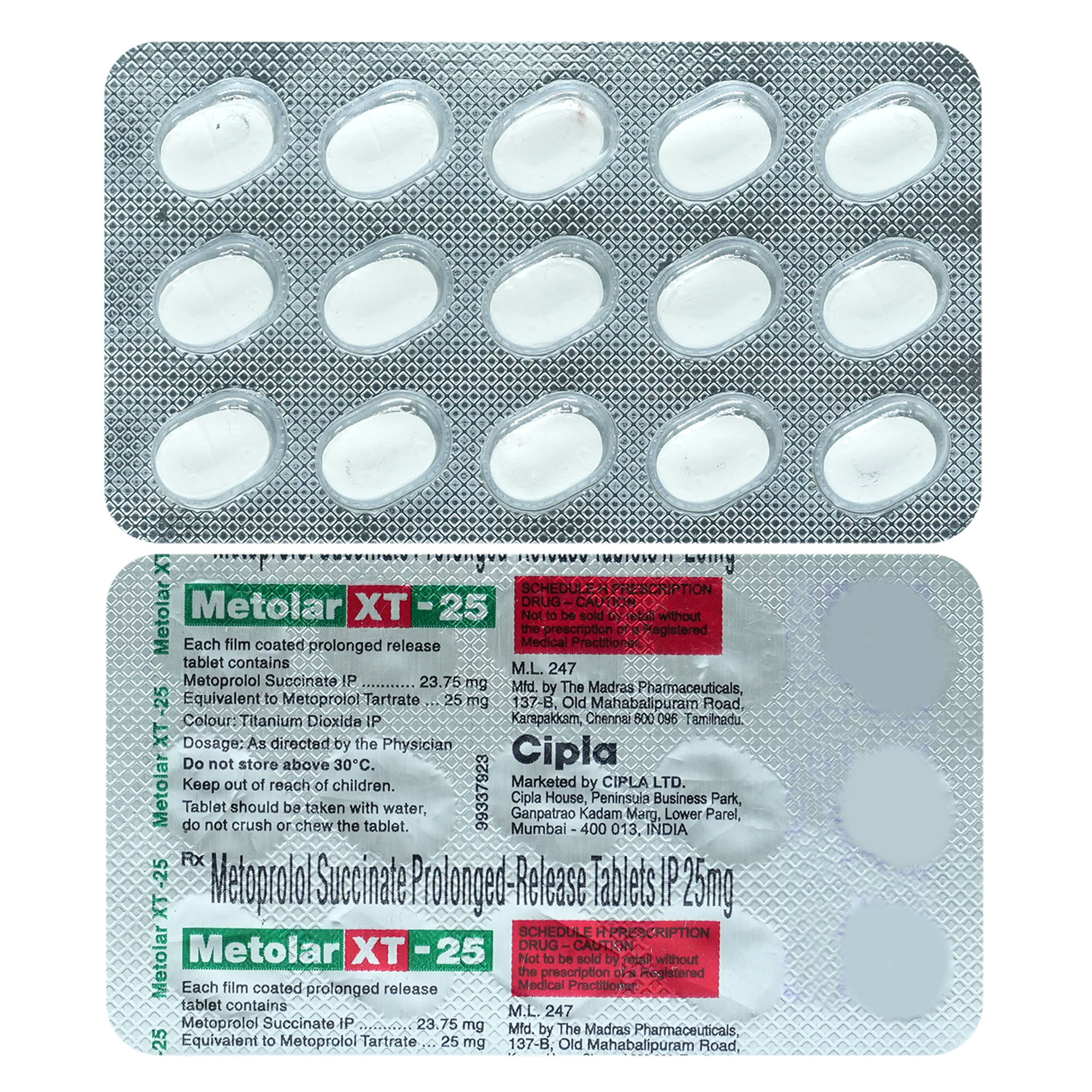 Metolar XT-25 Tablet 15's, Pack of 15 TABLETS