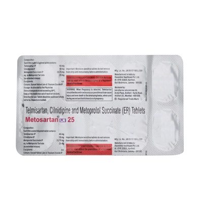 Metosartan LN 25 Tablet 10's, Pack of 10 TABLETS