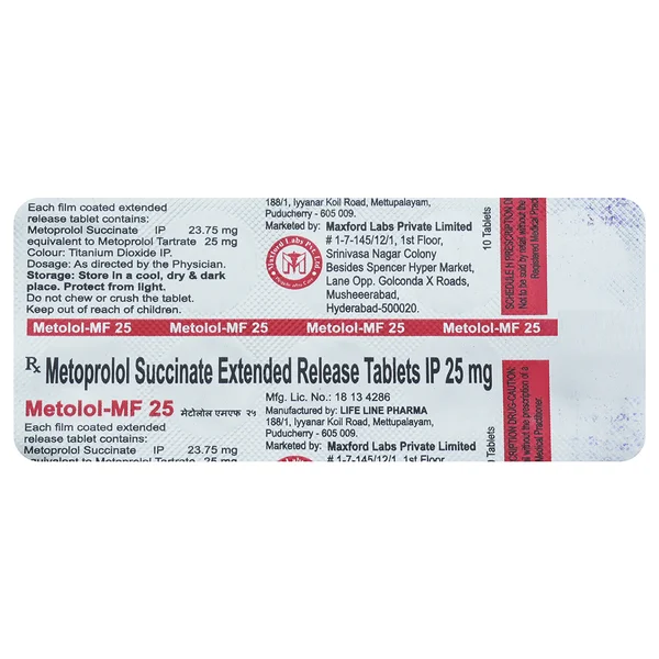 Metolol-MF 25 Tablet 10's